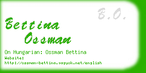 bettina ossman business card